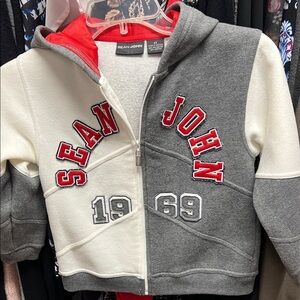 Sean John Kids Gray and White Zip-Up Hoodie